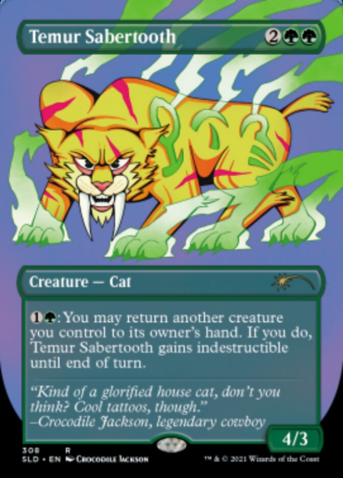 Temur Sabertooth (Borderless) [Secret Lair Drop Series] | Good Games North