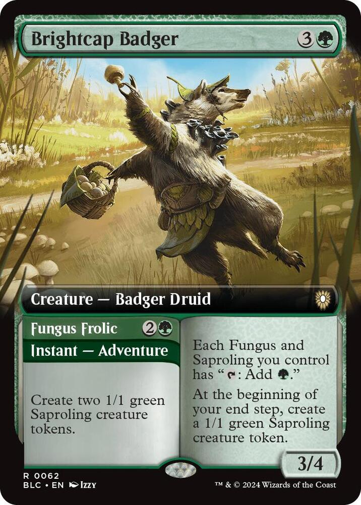 Brightcap Badger Extended Art (Commander: Bloomburrow)  | Good Games North