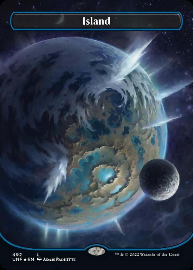 Island (492) (Orbital Space-ic Land) (Galaxy Foil) [Unfinity] | Good Games North