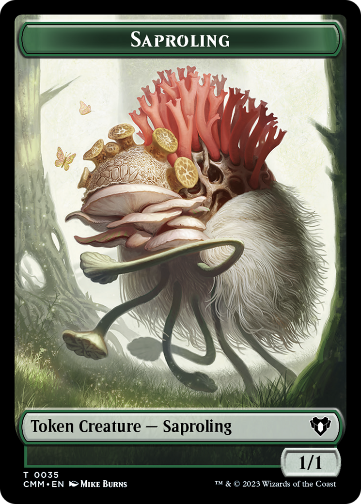 Saproling // Dragon (0021) Double-Sided Token [Commander Masters Tokens] | Good Games North