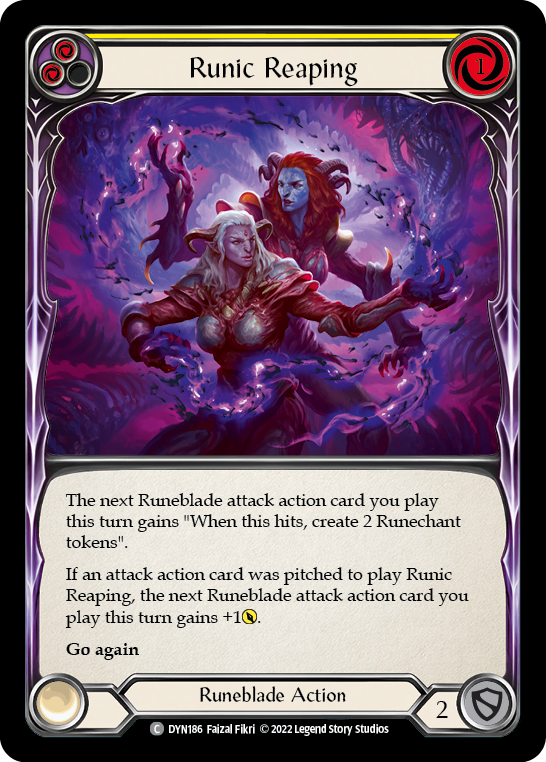 Runic Reaping (Yellow) [DYN186] (Dynasty)  Rainbow Foil | Good Games North