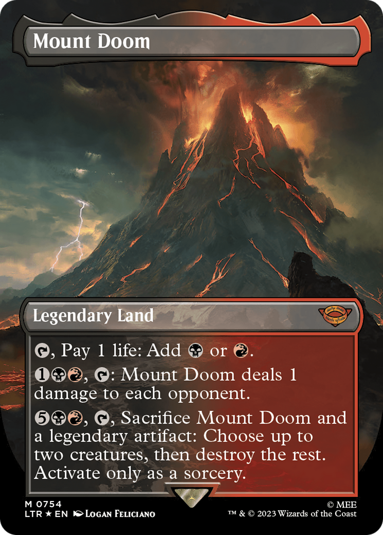 Mount Doom (Borderless) (Surge Foil) [The Lord of the Rings: Tales of Middle-Earth] | Good Games North