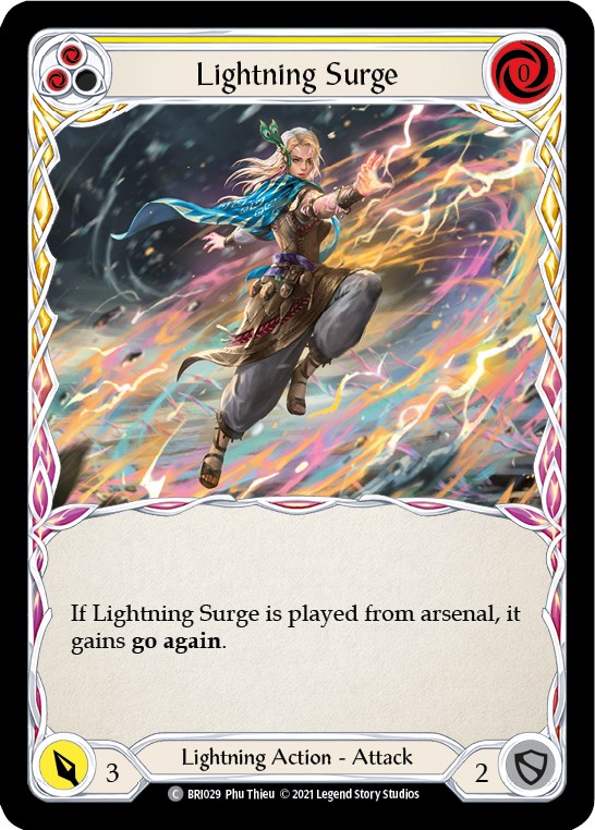 Lightning Surge (Yellow) [BRI029] (Tales of Aria Briar Blitz Deck)  1st Edition Normal | Good Games North