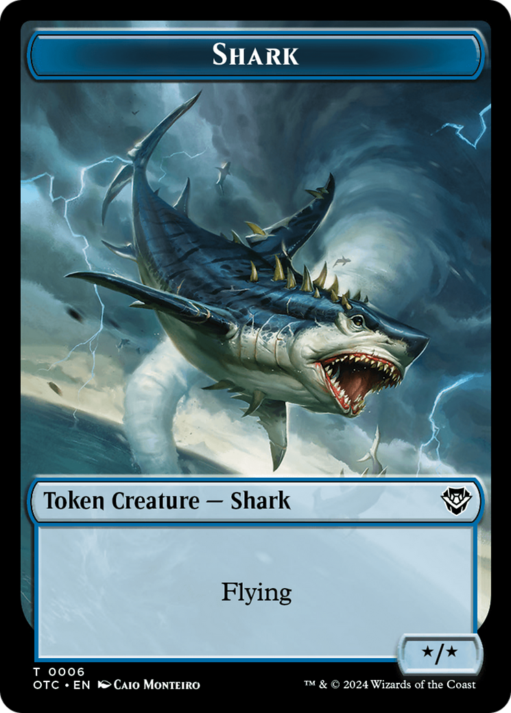 Ape // Shark Double-Sided Token [Outlaws of Thunder Junction Commander Tokens] | Good Games North