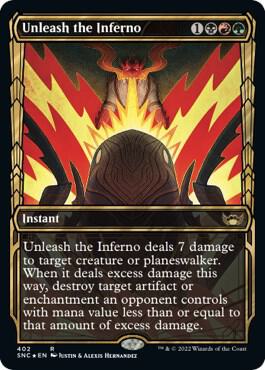 Unleash the Inferno Gilded Foil 402 (Streets of New Capenna)  - Foil | Good Games North