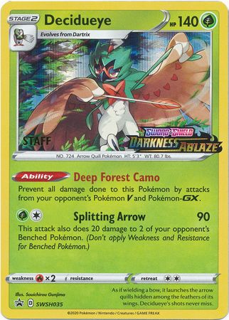 Decidueye (SWSH035) (Staff Prerelease Promo) [Sword & Shield: Black Star Promos] | Good Games North