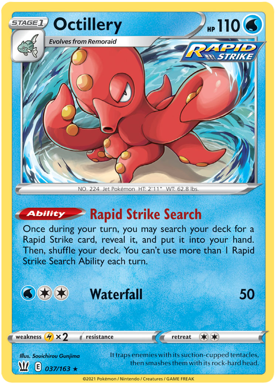 Octillery (037/163) (Theme Deck Exclusive) [Sword & Shield: Battle Styles] | Good Games North