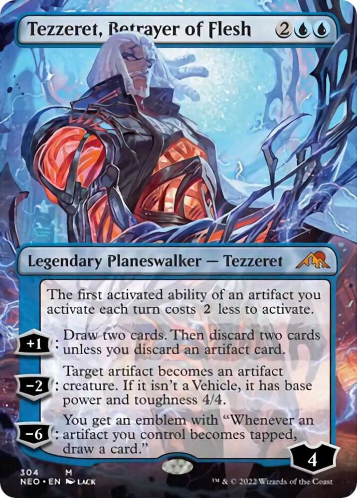 Tezzeret, Betrayer of Flesh 304/302 (Kamigawa: Neon Dynasty)  - Borderless Foil | Good Games North