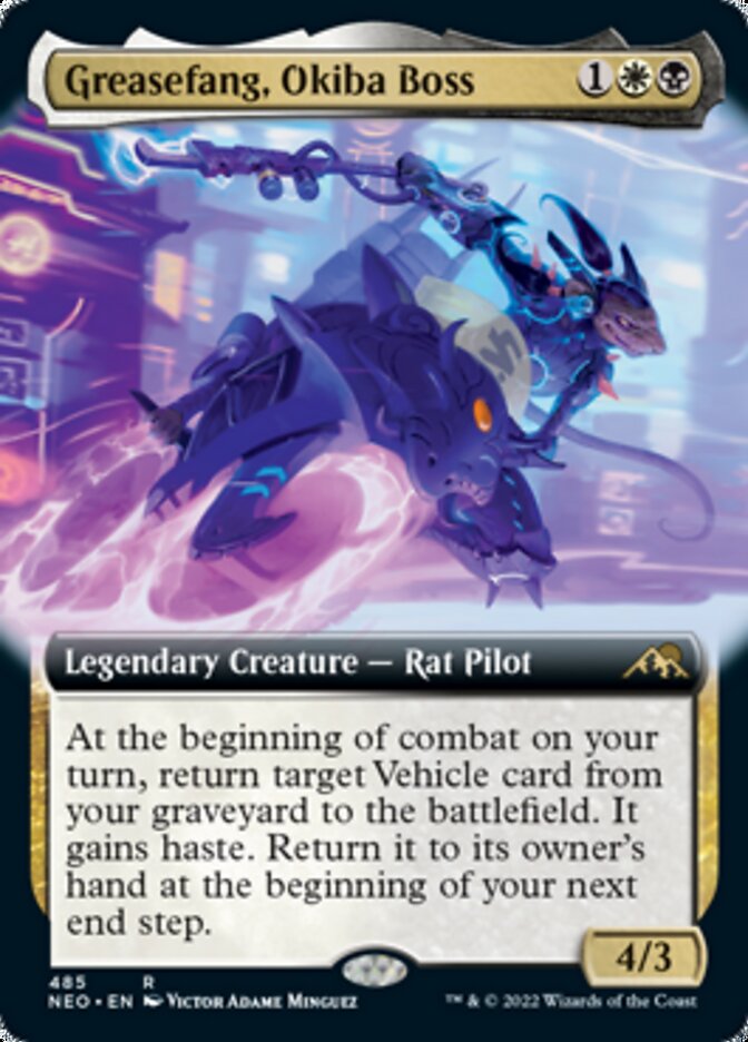 Greasefang, Okiba Boss (Extended Art) [Kamigawa: Neon Dynasty] | Good Games North