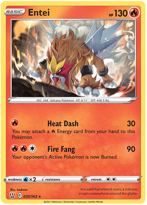 Entei (020/163) [Sword & Shield: Battle Styles] | Good Games North