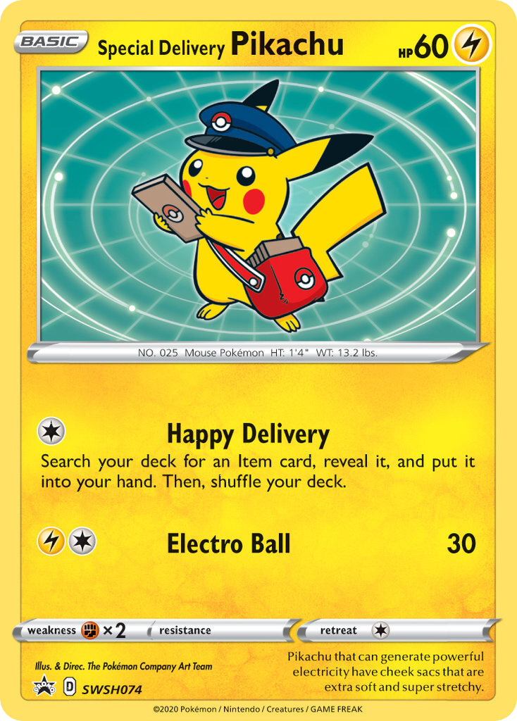 Special Delivery Pikachu (SWSH074) [Sword & Shield: Black Star Promos] | Good Games North
