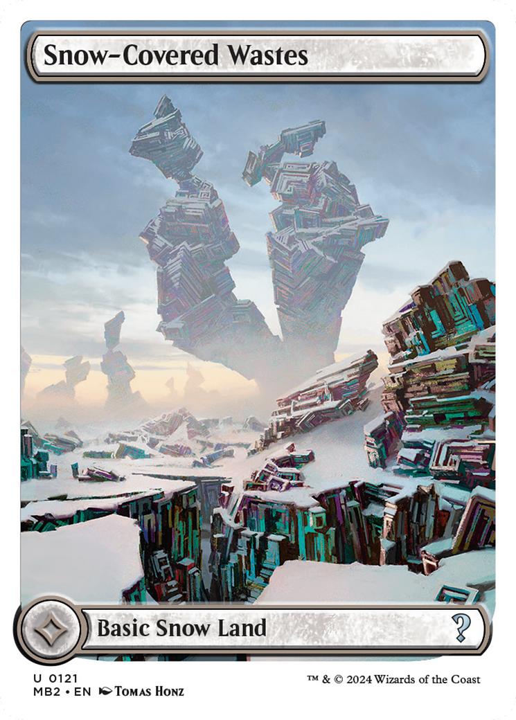 Snow-Covered Wastes (White Border) [Mystery Booster 2] | Good Games North