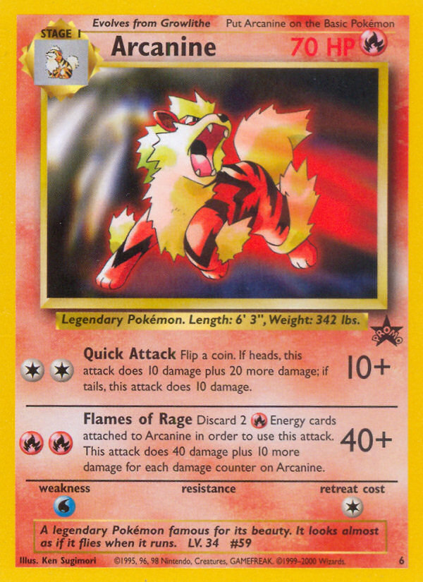 Arcanine (6) [Wizards of the Coast: Black Star Promos] | Good Games North