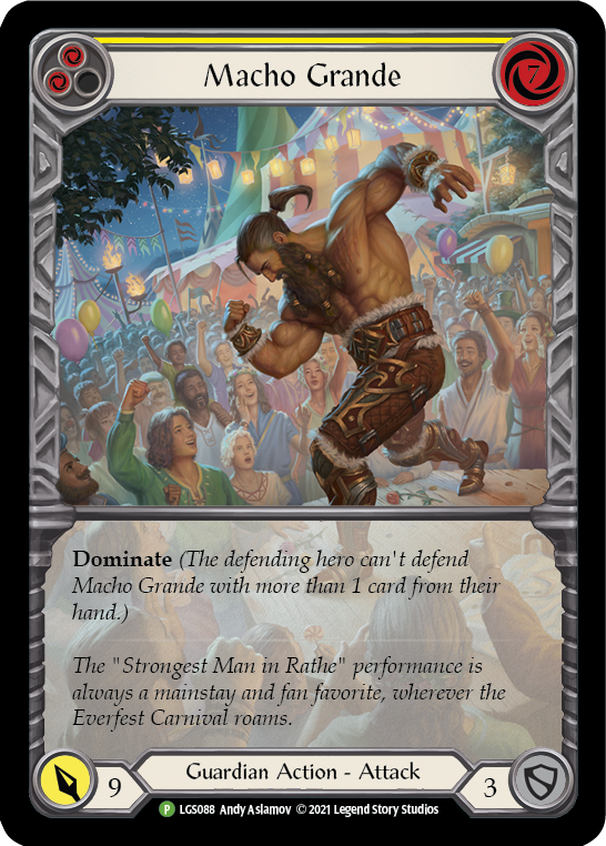 Macho Grande (Yellow) [LGS088] (Promo)  Rainbow Foil | Good Games North
