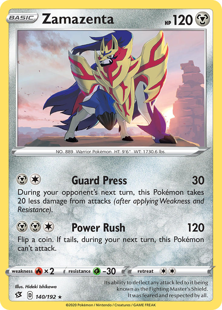 Zamazenta (140/192) (Cracked Ice Holo) (Theme Deck Exclusive) [Sword & Shield: Rebel Clash] | Good Games North