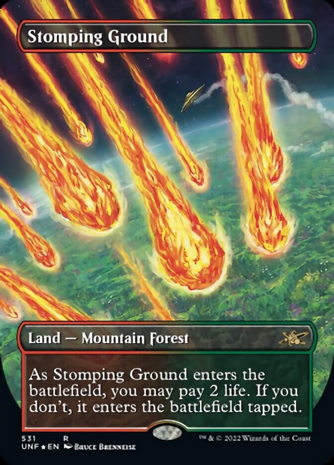 Stomping Ground (Borderless) (Galaxy Foil) [Unfinity] | Good Games North