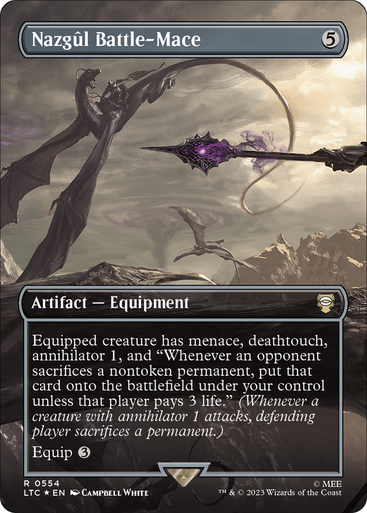 Nazgul Battle-Mace (Borderless) (Surge Foil) [The Lord of the Rings: Tales of Middle-Earth Commander] | Good Games North
