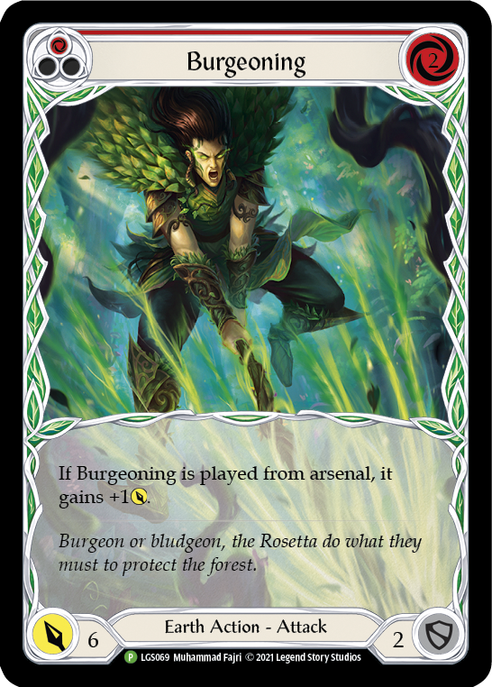 Burgeoning (Red) [LGS069] (Promo)  Rainbow Foil | Good Games North