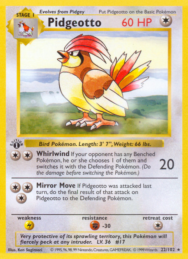 Pidgeotto (22/102) (Shadowless) [Base Set 1st Edition] | Good Games North