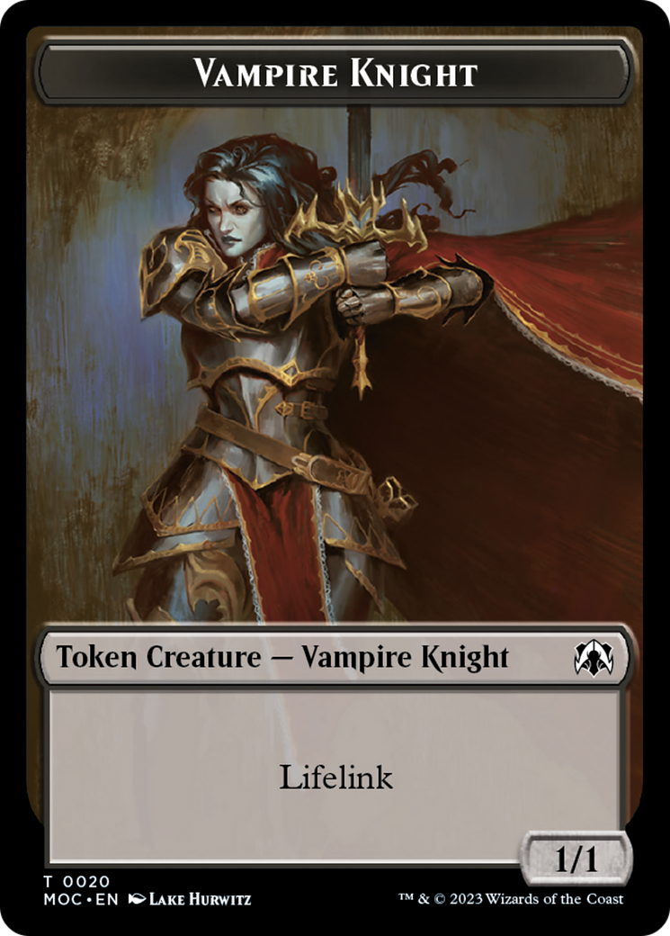 Vampire Knight // Soldier Double-Sided Token [March of the Machine Commander Tokens] | Good Games North