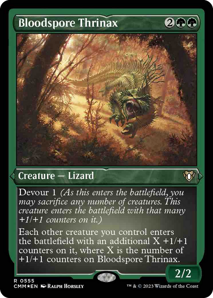 Bloodspore Thrinax (Foil Etched) [Commander Masters] | Good Games North