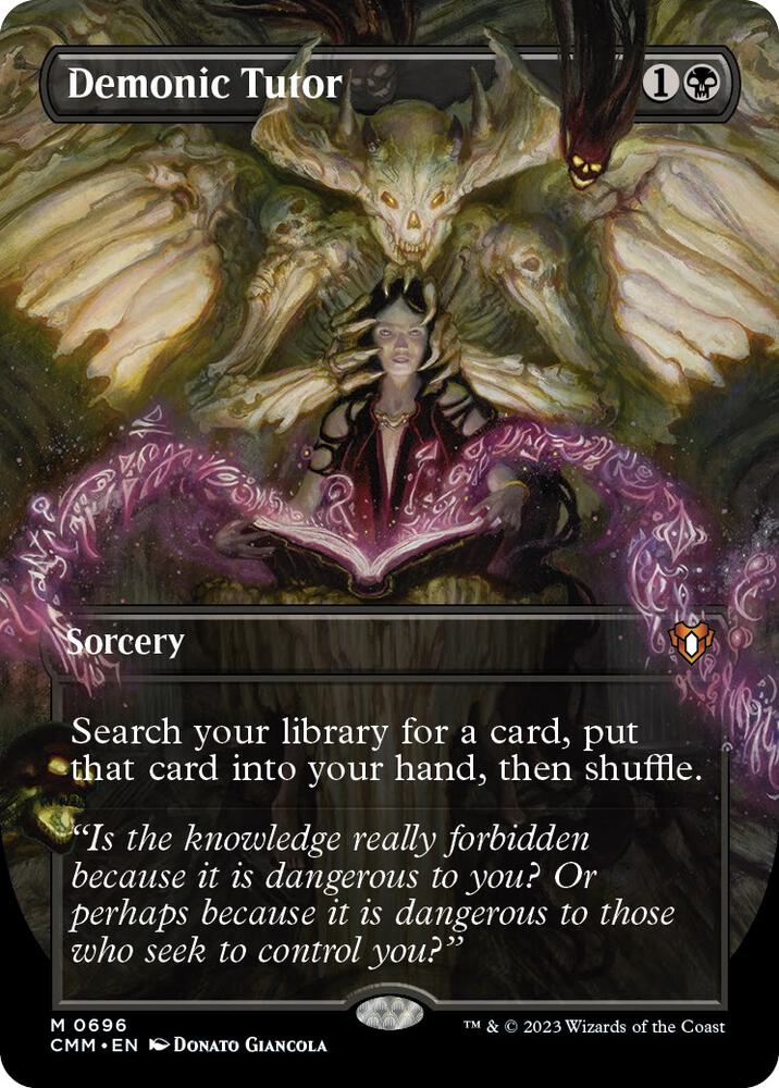 Demonic Tutor 696 (Commander Masters)  - Borderless Foil | Good Games North