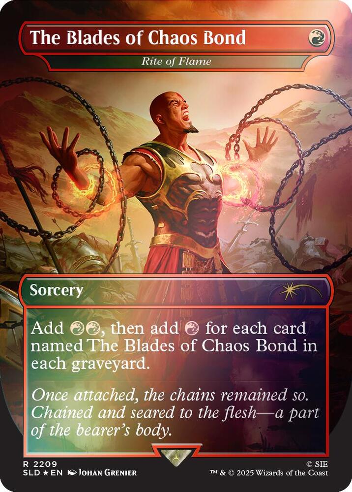 The Blades of Chaos Bond // Rite of Flame 2209 (Secret Lair Drop Series)  - Borderless Rainbow Foil | Good Games North