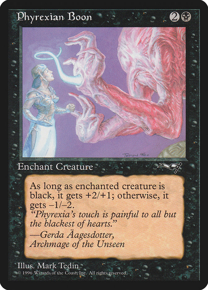 Phyrexian Boon (Person on the Left) [Alliances] | Good Games North