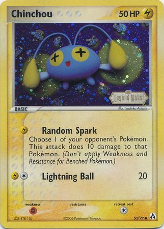Chinchou (50/92) (Stamped) [EX: Legend Maker] | Good Games North