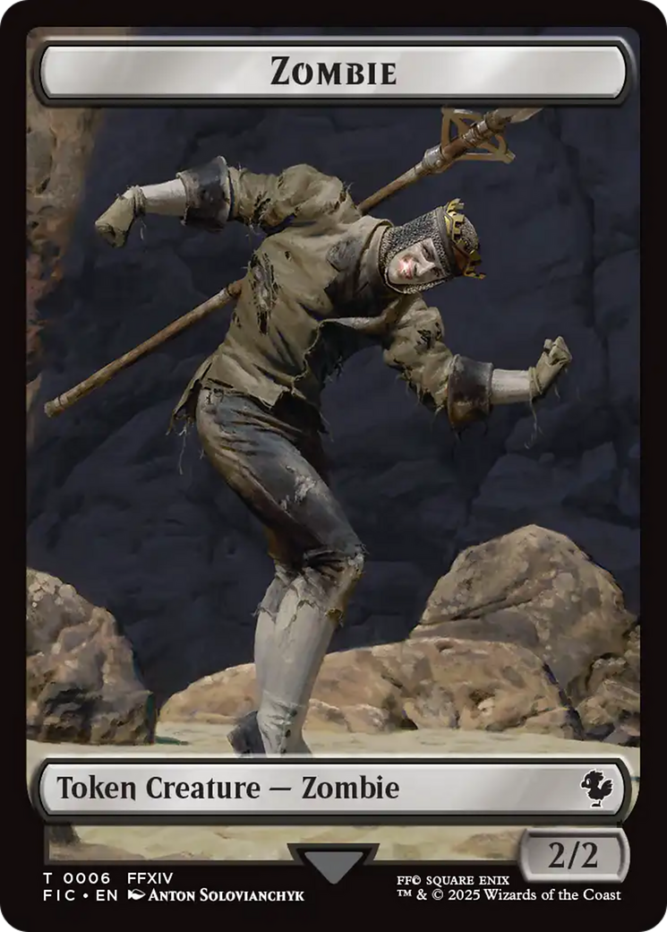 Moogle // Zombie Double-Sided Token (Surge Foil) [FINAL FANTASY Commander Tokens] | Good Games North