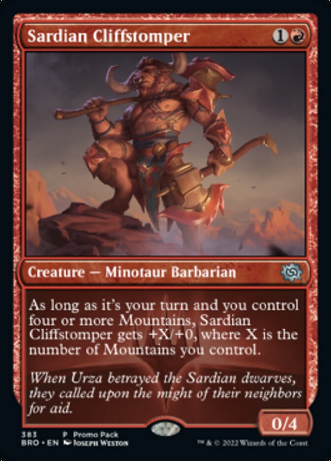 Sardian Cliffstomper (Promo Pack) [The Brothers' War Promos] | Good Games North
