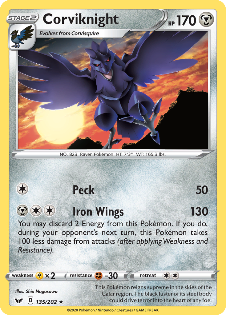 Corviknight (135/202) [Sword & Shield: Base Set] | Good Games North