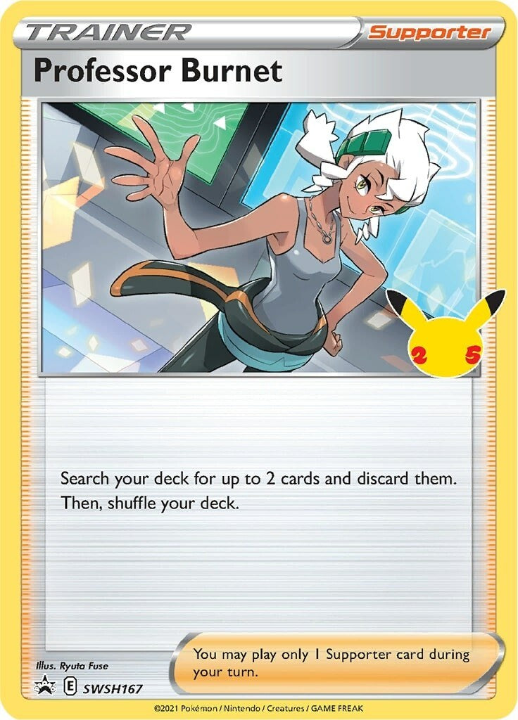 Professor Burnet (SWSH167) (25th Anniversary Stamp) [Sword & Shield: Black Star Promos] | Good Games North