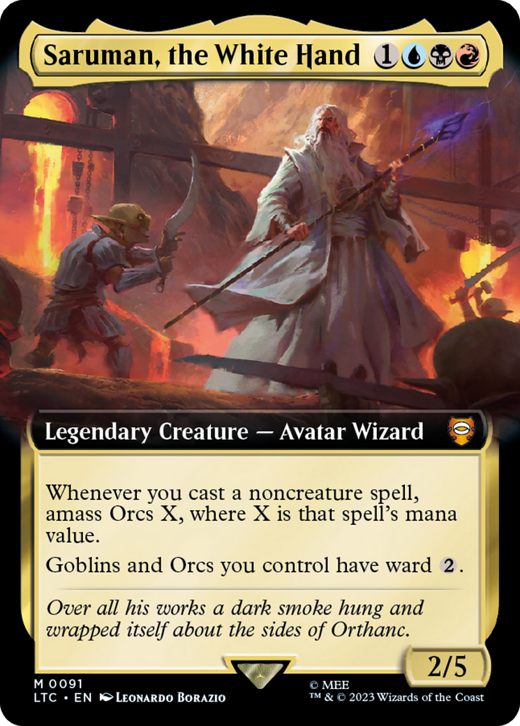Saruman, the White Hand (Extended Art) [The Lord of the Rings: Tales of Middle-Earth Commander] | Good Games North