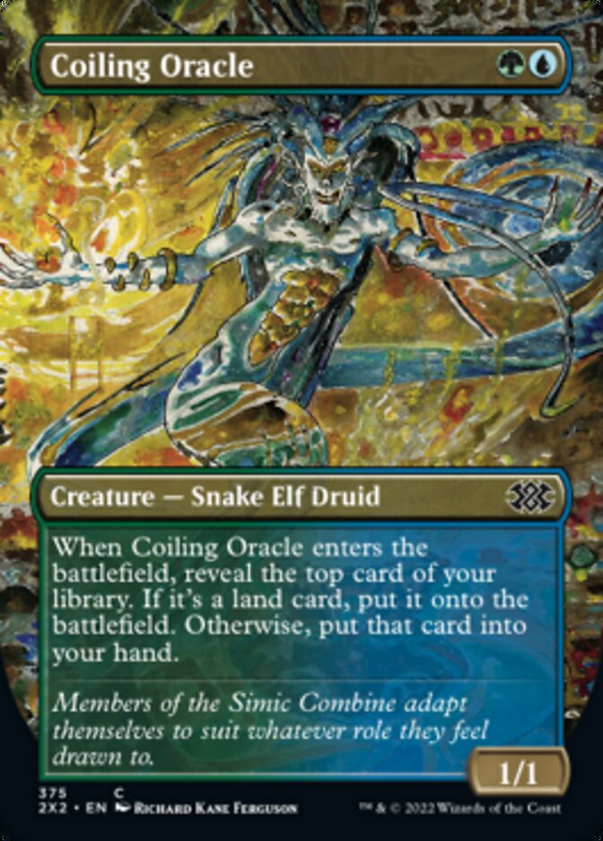 Coiling Oracle (Borderless Alternate Art) [Double Masters 2022] | Good Games North