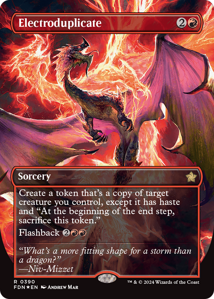 Electroduplicate (Borderless) (Mana Foil) [Foundations] | Good Games North