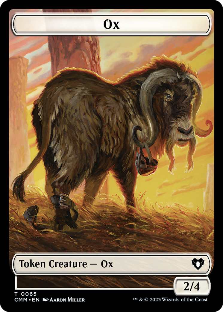 Phyrexian Golem // Ox Double-Sided Token [Commander Masters Tokens] | Good Games North