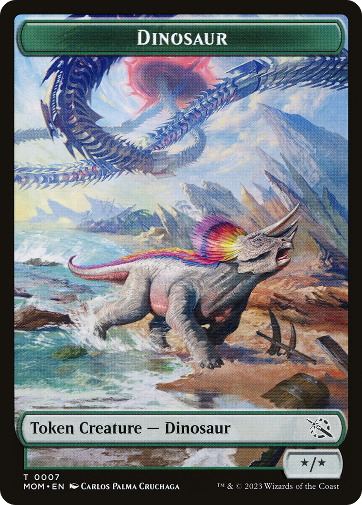 Elemental (09) // Dinosaur Double-Sided Token [March of the Machine Tokens] | Good Games North