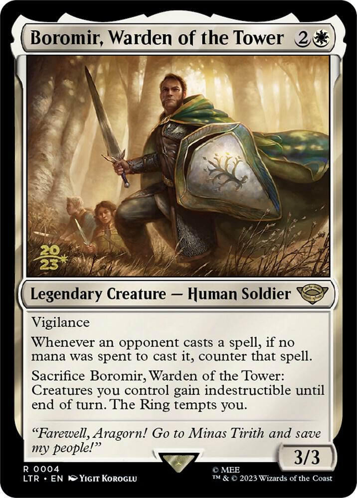 Boromir Warden of the Tower 4 (Prerelease Cards)  - Foil | Good Games North