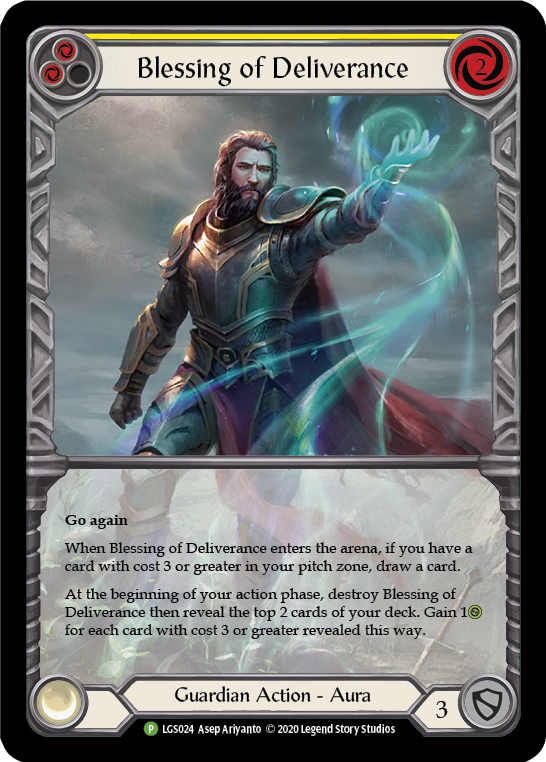 Blessing of Deliverance (Yellow) [LGS024] (Promo)  Rainbow Foil | Good Games North