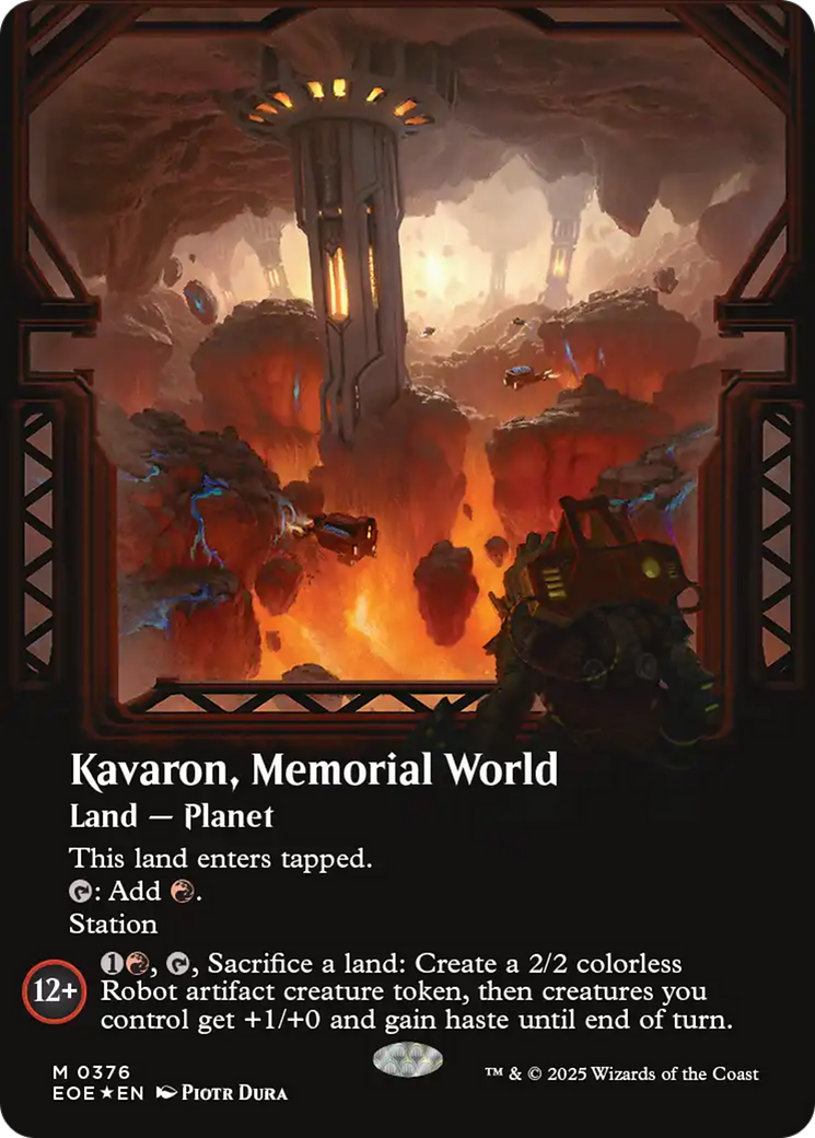 Kavaron, Memorial world (Borderless) (Galaxy Foil) [Edge of Eternities] | Good Games North