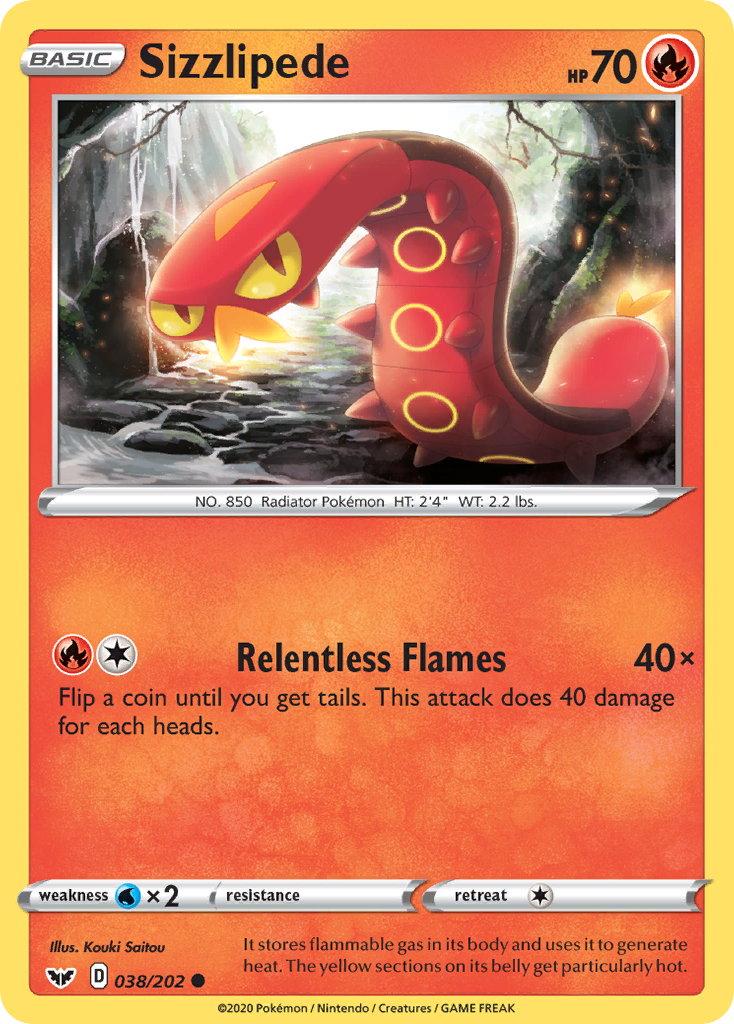 Sizzlipede (038/202) [Sword & Shield: Base Set] | Good Games North