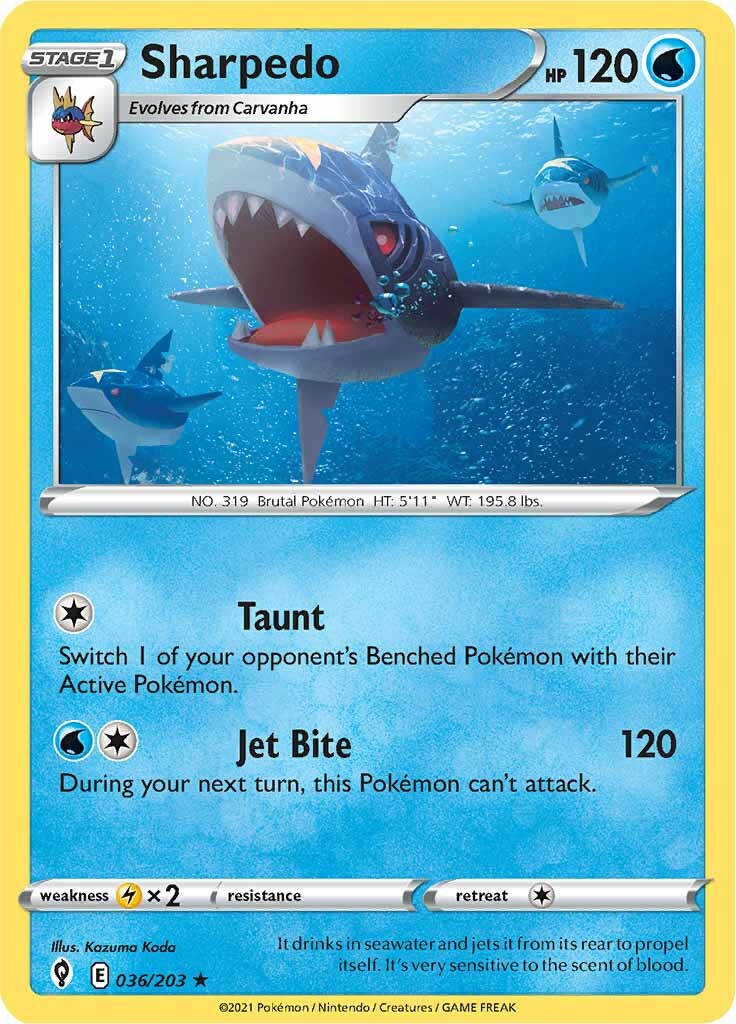 Sharpedo (036/203) [Sword & Shield: Evolving Skies] | Good Games North