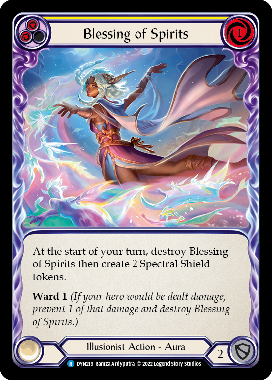 Blessing of Spirits (Yellow) [DYN219] (Dynasty)  Rainbow Foil | Good Games North