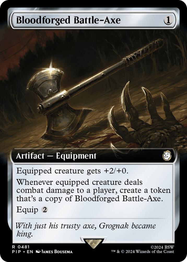 Bloodforged Battle-Axe 481/326 (Universes Beyond: Fallout)  - Extended Art Foil | Good Games North