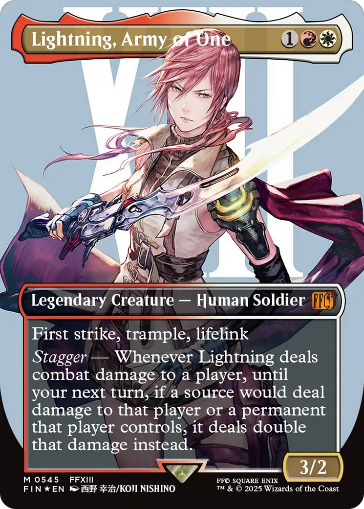 Lightning, Army of One (Borderless) (Surge Foil) [FINAL FANTASY] | Good Games North