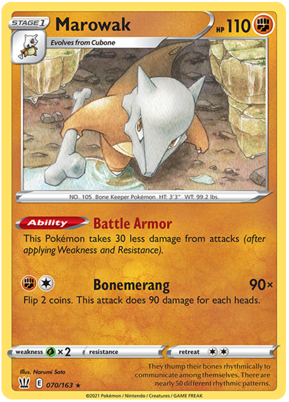 Marowak (070/163) [Sword & Shield: Battle Styles] | Good Games North
