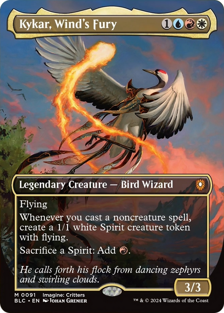 Kykar, Wind's Fury (Borderless) [Bloomburrow Commander] | Good Games North