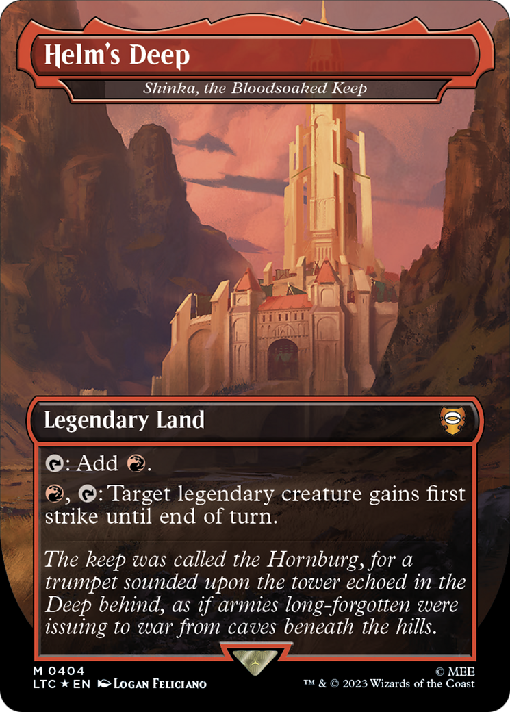 Helm's Deep - Shinka, the Bloodsoaked Keep (Surge Foil Realms and Relics) [The Lord of the Rings: Tales of Middle-Earth Commander] | Good Games North