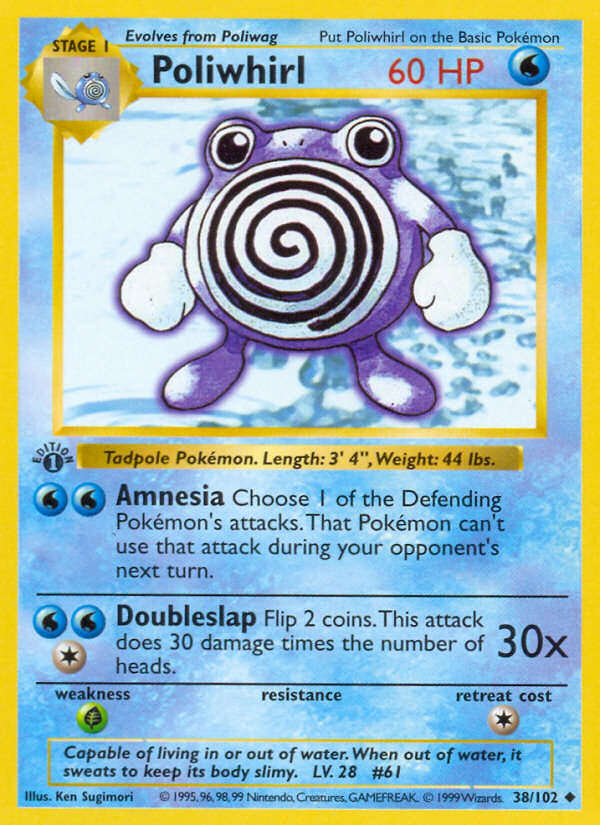 Poliwhirl (38/102) (Shadowless) [Base Set 1st Edition] | Good Games North